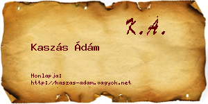 Kaszás Ádám névjegykártya